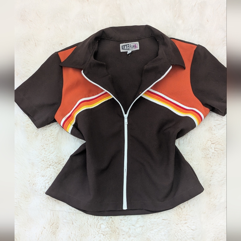 90s Tag Rag Striped Retro Zip Front Shacket - Picture 6 of 11